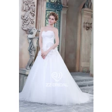 China Fashionable sweetheart neckline backless handmade flowers wedding gown manufacturer manufacturer
