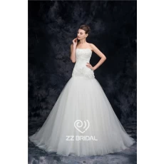 China Estilo sereia corpete de contas completa fabricados na China rendas appliqued fabricante do vestido de casamento fabricante