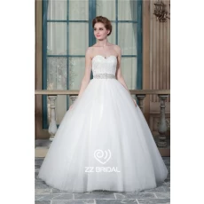 China Hot sale sweetheart neckline beaded lace ball gown bridal dress 2016 manufacturer manufacturer