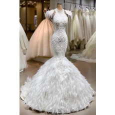 China Latest Design Luxury Mermaid Sexy Long Train Vestido De Novia wedding dress ball gown fabricante