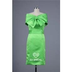 China Lovely sheath green knee length short evening dress with bowknot supplier manufacturer