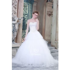 porcelana Escote corazón de lujo de tul con lentejuelas de la boda en capas vestido de 2015 con proveedor fabricante