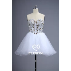China Mini skirt full bodice beaded diamonds lace-up cute girl dress China manufacturer