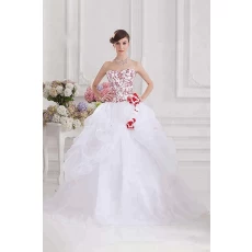 China New design white ruffle embroidery sequins vestidos de 15 Quinceanera Dress ball gown manufacturer