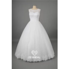 China New princess illusion sleeveless lace bottom back out ball gown wedding dress manufacturer manufacturer