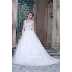 China Reale Abbildungen Guipure-Spitze appliqued Schatz-Ausschnitt-Ballkleid-Hochzeitskleid Hersteller Hersteller