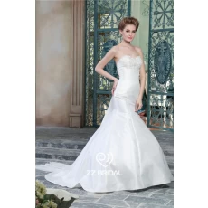China Sexy backless mermaid style sequined beaded bridal dress with chiffon shawl factory manufacturer