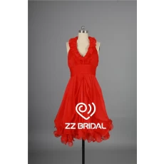 China Korte avondjurk halter mouwloze backless rode schattig meisje jurk gemaakt in China fabrikant