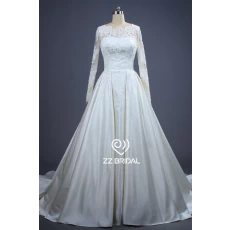 Chiny ZZ Bridal 2017 V-powrót koronki suknia ślubna appliqued-Line producent