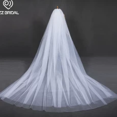 Chiny ZZ Bridal cathedral bridal wedding veil 2017 new design with comb producent