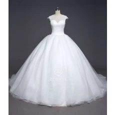 中国 ZZ 新娘2017帽袖花边 appliqued 球礼服婚纱礼服 制造商