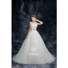China ZZ bridal 2017 halter strap lace appliqued beaded A-line wedding dress manufacturer