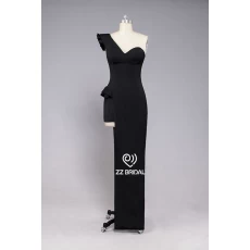China ZZ bridal 2017 one shoulder irregular skirt black long evening dress manufacturer