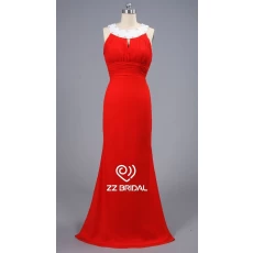 China ZZ bridal Halter beaded ruffled Chiffon Mermaid long evening dress manufacturer