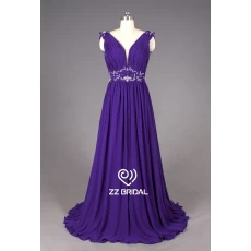 China ZZ bridal V--neck-and V-back belt, appliqued Line long evening dress manufacturer
