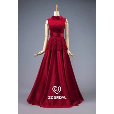 China ZZ Bridal Sleeveless Lace Beaded Satin langer Abend Kleid Hersteller