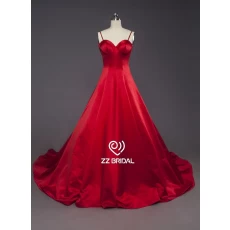 China ZZ bridal sweetheart neckline spaghetti strap red A-line long evening gown manufacturer