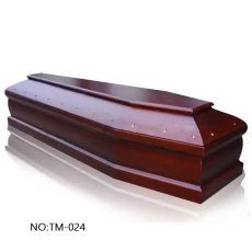 China cheap wooden coffin with carvings, paulownia funeral caskets for sale manufacturer