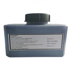 China Fast drying ink high adhesion IR-222BK printing ink on glass for Domino manufacturer