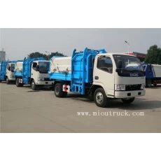 China 4 - 5 tons self-loading garbage truck hanging buckets with compressed garbage truck manufacturer