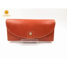 China 19cm lady genuine leather wallet supplier ,genine leather woman wallet manufacturers in Bangladesh fabricante