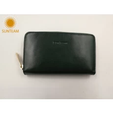 porcelana Simple design women long style zipper wallet supplier; Bangladesh geniune leather women wallet manufacturer; Chinese high quality leather women exporter fabricante
