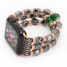 China Beautiful and Impressive Handmade Hematite Bead Apple Watch Band manufacturer