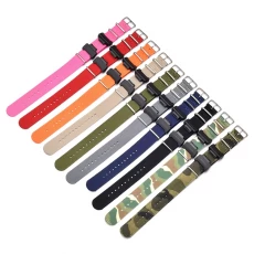 China CBCS01-N3 22mm Camouflage Striple Nato Woven Nylon Watch Bands For Casio G-shock Wristwatch Strap manufacturer