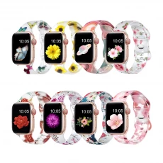 Cina CBDZK-01 UV Stampa Modello di design logo personalizzato Silicone Watch per Apple Watch Series 7 SE 6 5 4 3 2 1 produttore