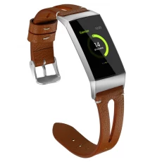 China CBFC09 Stylish Vintage Leather  Watch Strap For Fitbit Charge 3 manufacturer
