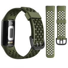 China CBFC5-03 Atmungsaktive Sport Silicon Armband Smart Watch Silikonband für Fitbit Ladung 5 Uhrenband Hersteller