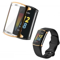 Çin CBFC5-04 Elektroliz Şeffaf TPU Fitbit Şarj 5 için Tam Ekran Koruyucu İzle Kılıfı 5 üretici firma