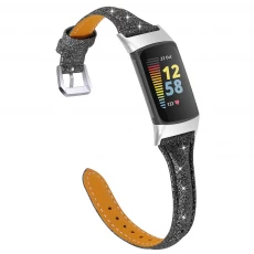 China CBFC5-16 Flower Print Lederen horlogeband voor Fitbit Charge 5 fabrikant