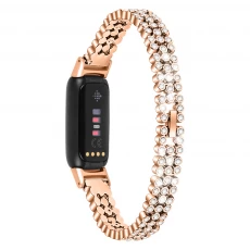 China CBFL06 Heißer Verkauf Luxus Diamant Armbanduhrarmband Metallband für Fitbit Luxe Zubehör Hersteller