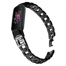 China CBFL07 Manufacturer Luxury Diamond Link Bracelet Metal Watch Strap For Fitbit Luxe Correa manufacturer
