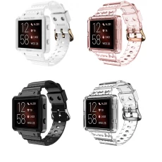 Çin CBFZ01 Şeffaf TPU Bilek Kayışı Watch Band Fitbit Blaze Watch Band Için Engebeli Kılıf üretici firma