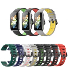 الصين CBHB7-03 مزدوج ألوان سليكون سليكون سليمة لصالح Huawei Band 7 Smart Watch الصانع