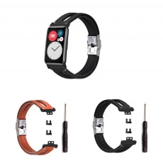 중국 CBHW-F03 Huawei Watch Fit Fit Smartwatch Straps 용 새로운 레트로 가죽 시계 밴드 제조업체