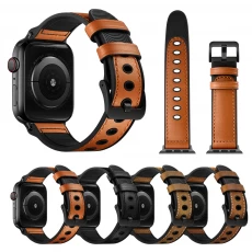 الصين CBIW236 Silicone Genuine Leather Watch Band for Apple Watch Ultra Series 8 7 SE 6 5 4 3 الصانع