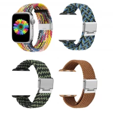 China CBIW260 Justierbare dehnbare elastische Elastik-Armbelt geflochtene Nylon-Solo-Loop-Bands für IWatch-Serie 6/5/4/3/2/1/1 Hersteller