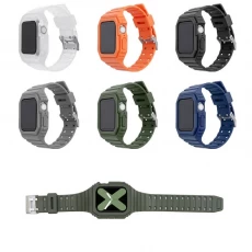 China CBIW279 For Apple Watch Silicone Band Strap 38mm 42mm 40mm 44mm with Rugged Bumper Case manufacturer