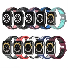 Chiny CBIW421 Dual Color Silikon Smart Watch Band dla Apple Watch Ultra 49mm Series 8/7/6/5/4/3 producent