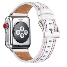 Chiny CBIW451 Projektant Luksusowy Skórzany Watchband do Apple Watch Series 7 6 5 4 3 SE Watch Skórzany pasek producent