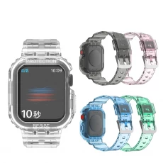 China CBIW456 Transparante Clear TPU horlogebandriem voor Apple Watch Series 7 45 mm 41mm fabrikant
