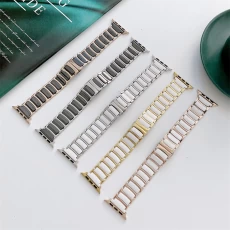 China CBIW472 Stainless Steel Ceramics Watch Band Strap For Apple Watch 7/6/5/4/3/2/1 manufacturer