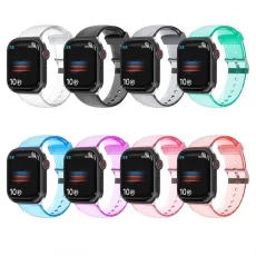 Chiny CBIW481 Clear Transparent TPU Zegarek pasek do Apple Smart Watch Series 7 6 5 4 3 producent