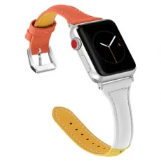 Chine CBIW49 Bracelet de montre en cuir pour loisirs avec couleurs contrastées pour iWatch fabricant