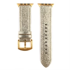 الصين CBIW515 Bling Glitter Genuine Leather Watch Band for Iwatch Series 7 SE 6 5 4 3 2 1 الصانع