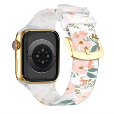 China CBIW520 Custom Printed Silicone Straps Transparent Watch Band For Apple Watch Series 7/SE/6/5/4/3 manufacturer