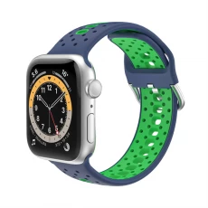 Chiny CBIW521 Podwójny kolor silikonowy pasek opaski do Apple Watch Series 7 6 5 4 3 producent